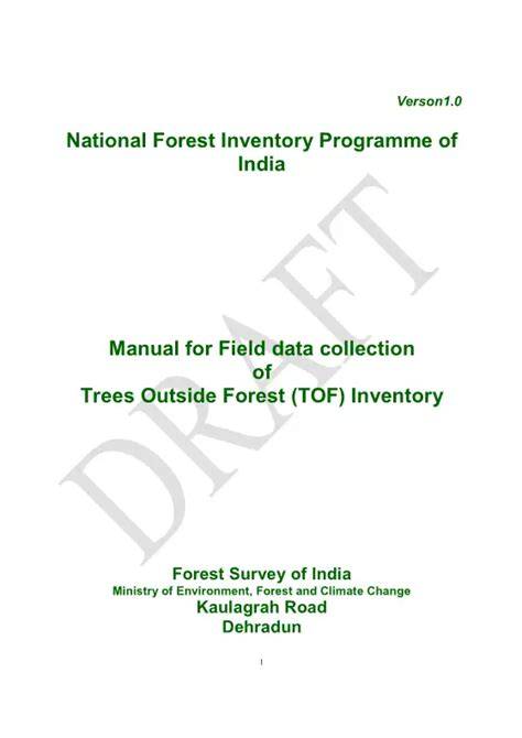 National Forest Inventory Programme of India - Forest Survey of India - raincitystudios.com