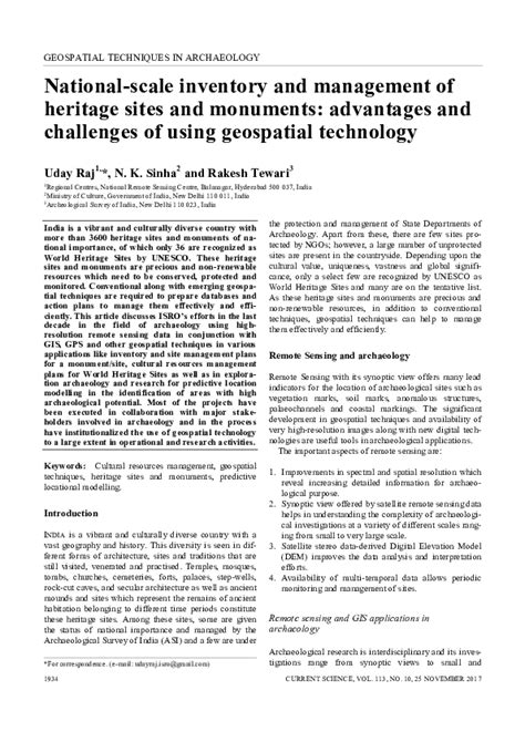 National-Scale Inventory and Management of Heritage Sites And Monuments ... - wintechmobiles.com