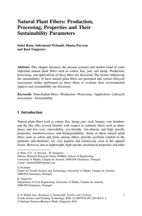 Natural Plant Fibers: Production, Processing, … - raincitystudios.com