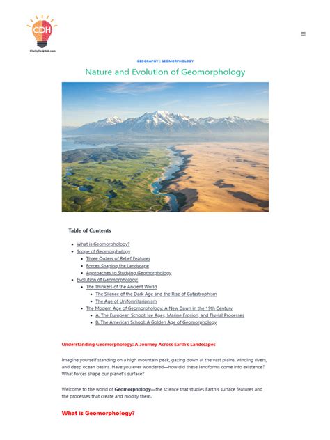 Nature of Geomorphology - THE BOOK NOTES - wintechmobiles.com