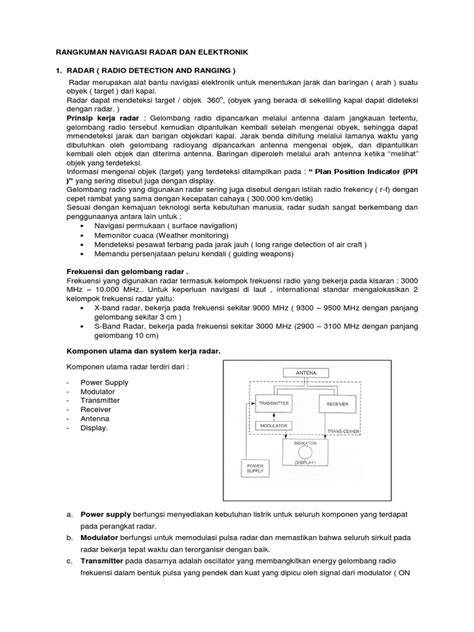 Navigasi Radar dan Komponen Utamanya | PDF - raincitystudios.com