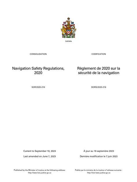 Navigation Safety Regulations, 2020 - raincitystudios.com