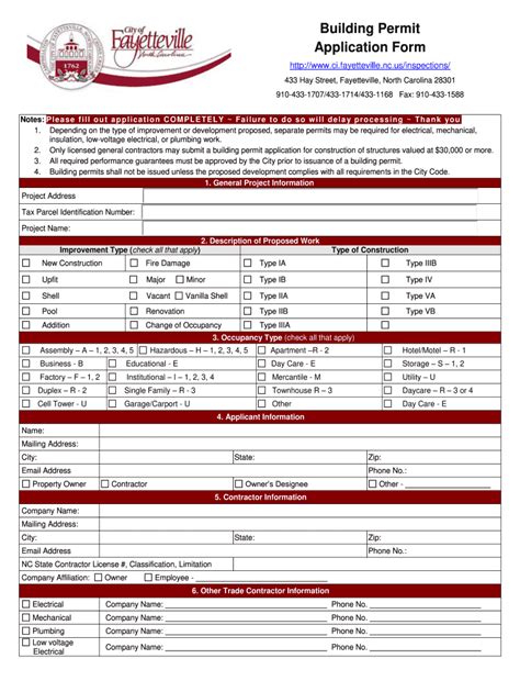 NC Building Permit Application Form Fill and Sign Printable Template