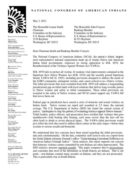NCAI Opposition to HR49701