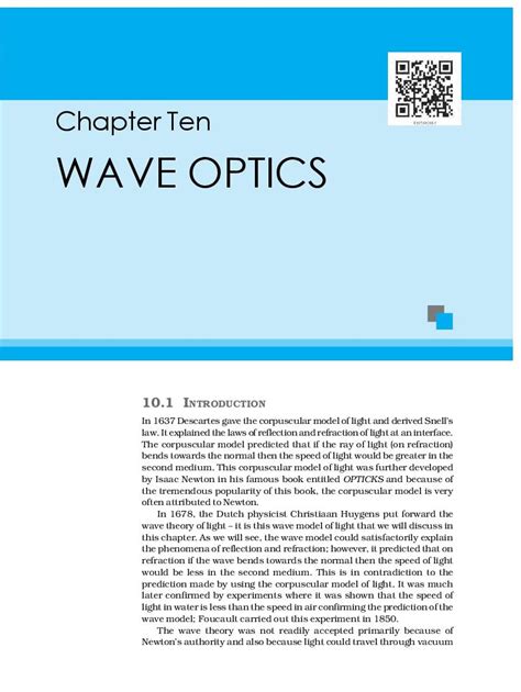 NCERT Book Class 12 Physics Chapter 10 Wave Optics