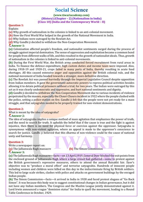 NCERT Solutions for Class 10 History Chapter 2 …