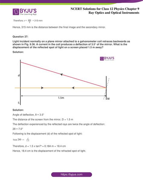 NCERT Solutions for Class 12 Physics Chapter 9 Ray Optics