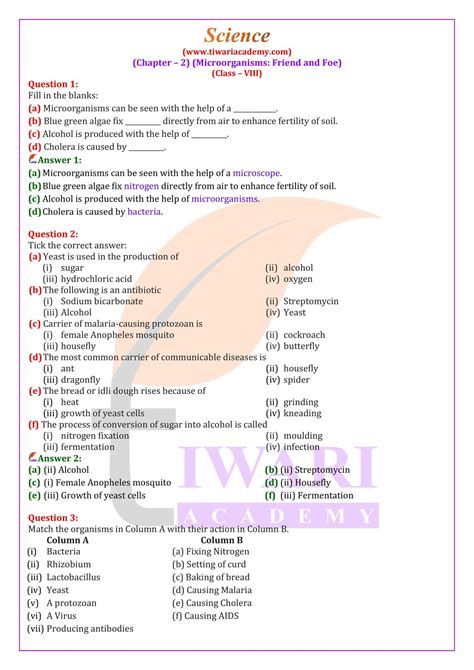 NCERT Solutions for Class 8 Science - PCB - Free PDF Download