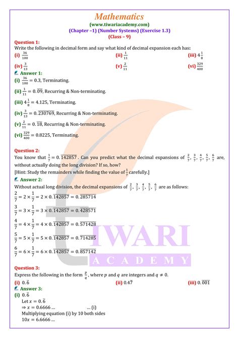 NCERT Solutions for Class 9 Maths - Learn Insta