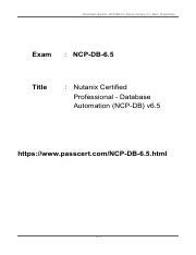 NCP-DB-6.5 Prüfungsübungen