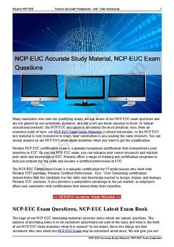 NCP-EUC Lerntipps