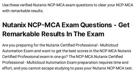 NCP-MCA Probesfragen