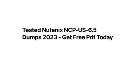 NCP-US-6.5 Dumps