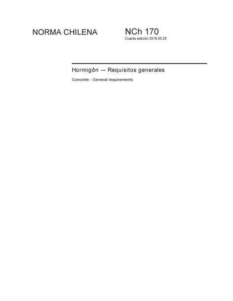 NCh170-2016 - Normativa actual sobre requisitos generales de …