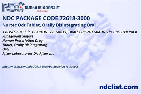 NDC 72618-3000-2 Nurtec Odt Tablet, Orally Disintegrating Oral