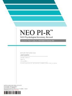 NEOPIR Scoring Profile TestCentral.