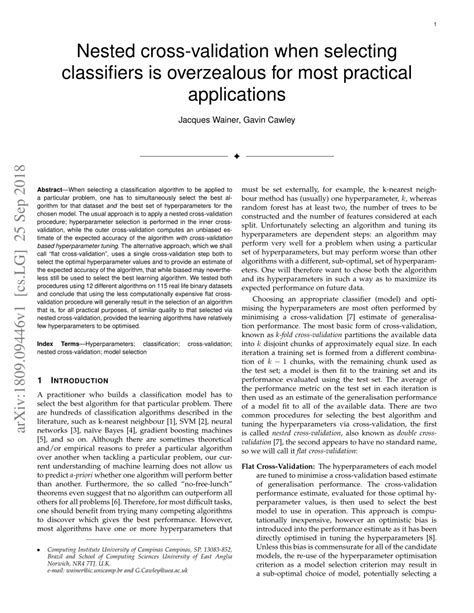 Nested cross-validation when selecting classifiers is overzealous for ... - coolestguyplanet.net