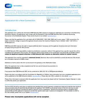 NETWORKS NEW CONNECTION APPLICATION FORM