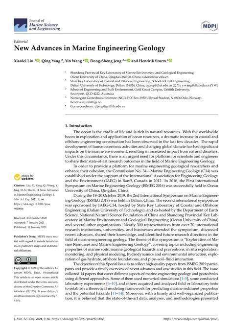 New Advances in Marine Engineering Geology - MDPI - raincitystudios.com