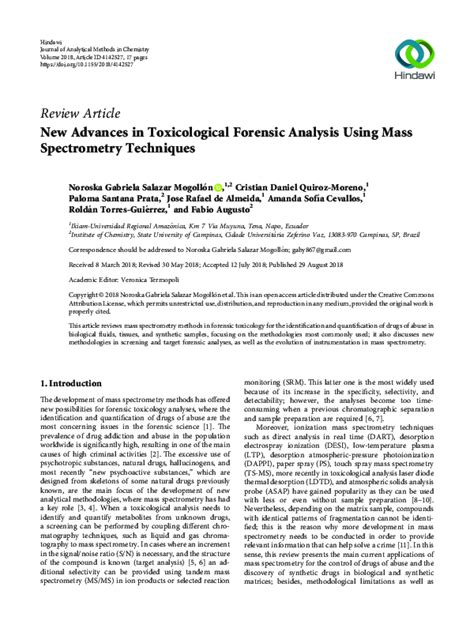 New Advances in Toxicological Forensic Analysis Using Mass Spectrometry ... - wintechmobiles.com