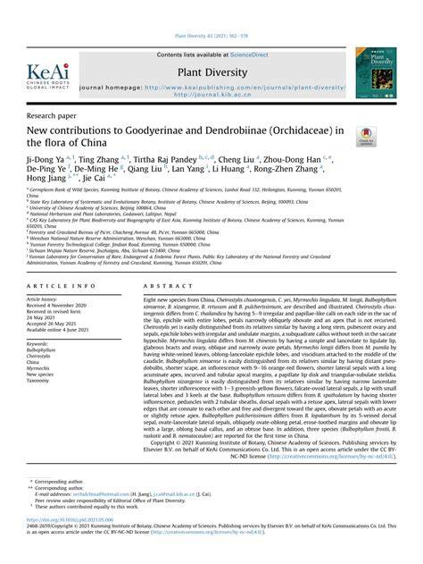 New contributions to Goodyerinae and Dendrobiinae ... - ScienceDirect - raincitystudios.com