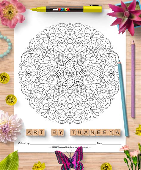 NEW Detailed Mandala Coloring Pages - Thaneeya.com