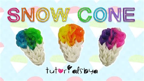 NEW EASY Snow Cone Charm Rainbow Loom Tutorial - YouTube