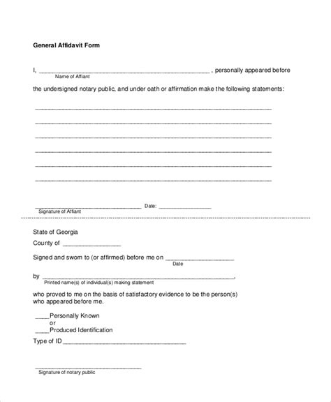 NEW FORM FOR SWORN AFFIDAVIT Form