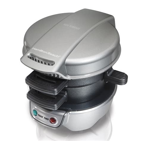 NEW Hamilton Beach Breakfast Sandwich Maker Silver 25475