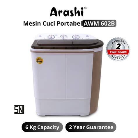 NEW Mesin Cuci Portabel Arashi AWM 602B - 6 KG Low Watt - raincitystudios.com