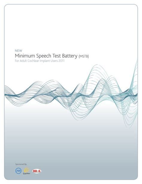 NEW Minimum Speech Test Battery (MSTB)