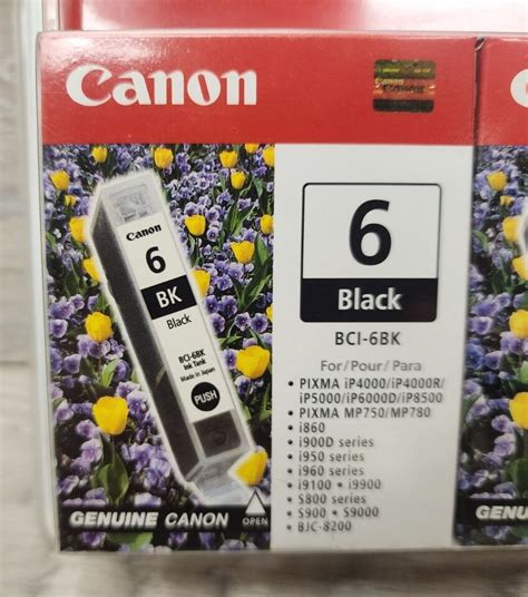 NEW Old Stock OEM Genuine CANON 6 BCI-6BK Ink Cartridge …