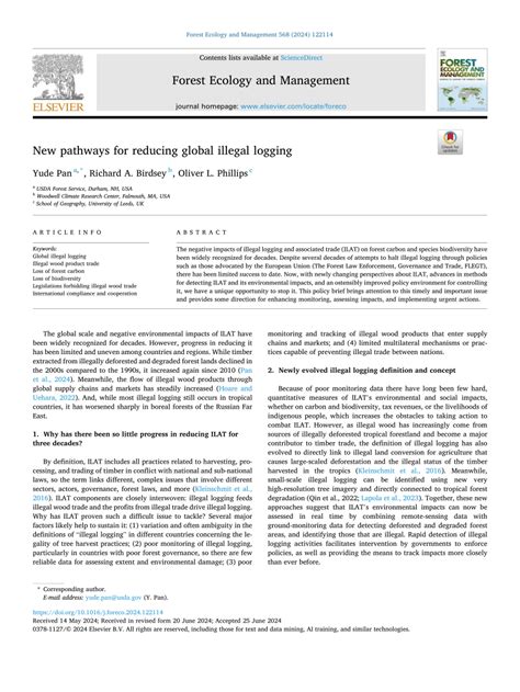 New pathways for reducing global illegal logging - ScienceDirect - coolestguyplanet.net