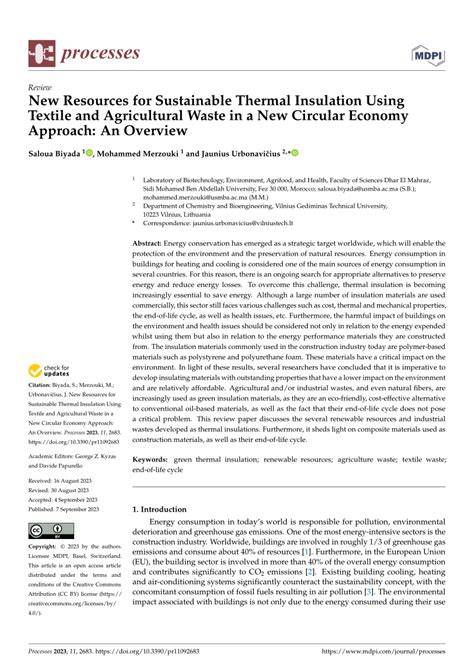 New Resources for Sustainable Thermal Insulation Using Textile and ... - raincitystudios.com