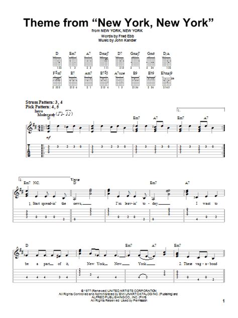 NEW YORK NEW YORK Chords - Frank Sinatra E-Chords