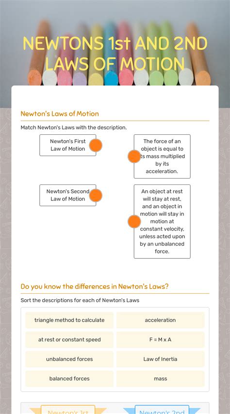 NEWTONS LAWS OF MOTION Interactive Worksheet by Heather Pahuta Wizer.me