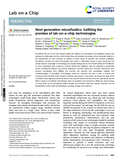 Next generation microfluidics: fulfilling the promise of … - wintechmobiles.com