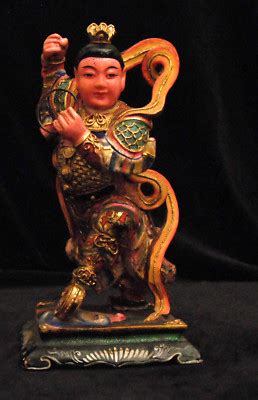 Nezha Third Prince Taxus Wood Hand Carved Statue ... - Carousell - muktibox.com