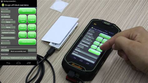 NFC RFID Reader working on Android RFID card reading software with