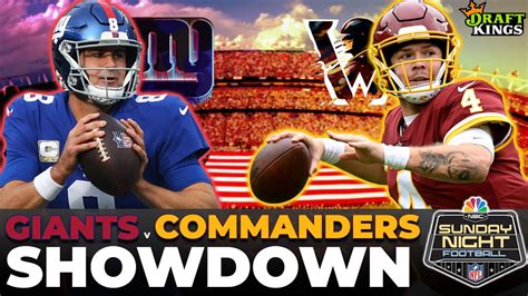 NFL DFS Showdown Lineup Picks: Giants-Commanders