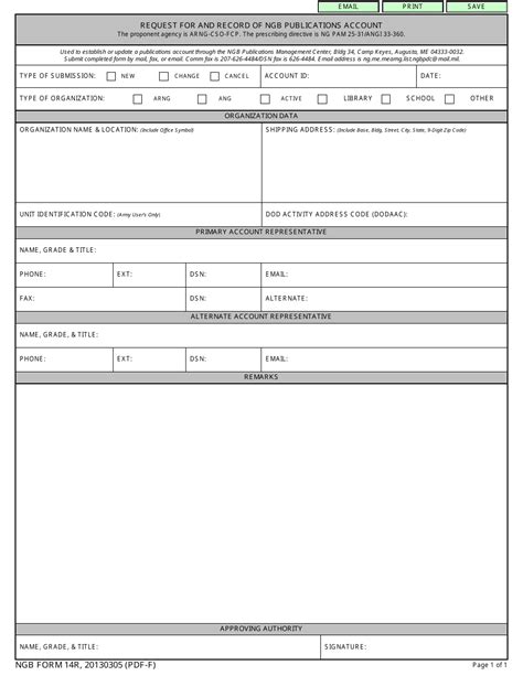 NGB Form 14r Download Fillable PDF or Fill Online Request for and