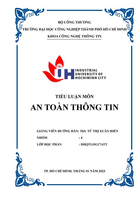 NHÓM-4 Dhqtlog 17ATT AN-TOÀN- Thông-TIN - Studocu