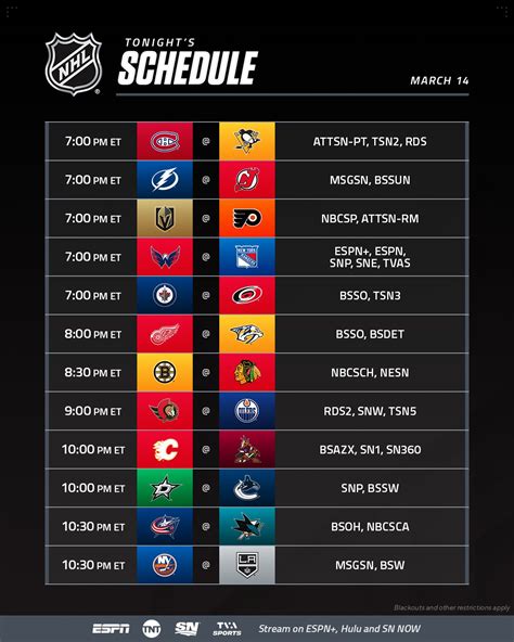 NHL.TV Free Game Schedule