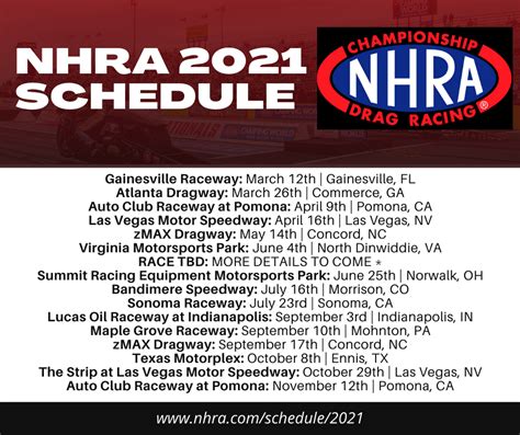 NHRA Schedule