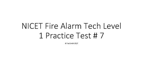 NICET Fire Alarm Tech Level 1 Practice Test
