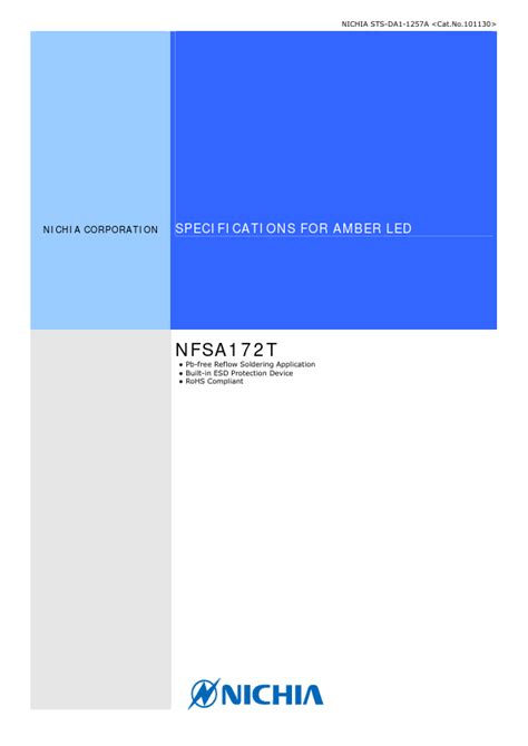 NICHIA CORPORATION NFSA172T - Datasheet PDF & Tech Specs