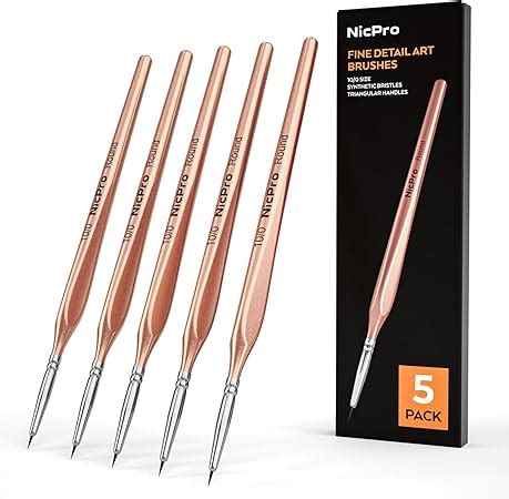 Nicpro Detail Paint Brushes 5 PCS Aesthetic Extreme Fine Tip 10/0 ... - muktibox.com