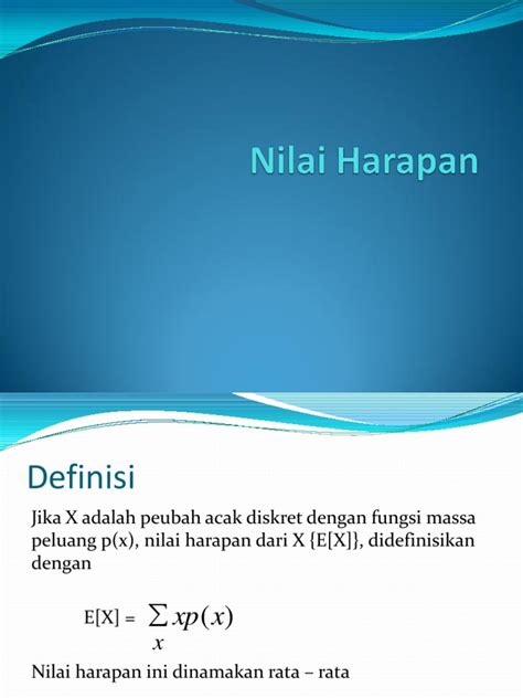 Nilai harapan - Wikipedia bahasa Indonesia, ensiklopedia bebas - wintechmobiles.com