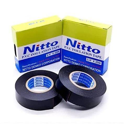 Nitto Isolasi Listrik Original Tape Hitam PVC Kabel 3/4" … - raincitystudios.com