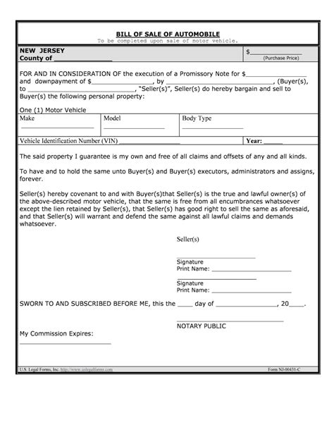 NJ MVCTransferring Vehicle Ownership Form Fill Out and Sign Printable